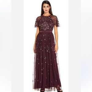 Adrianna Papell Deep Purple Maxi Dress
